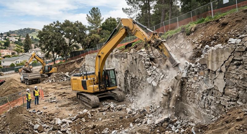 Retaining Wall Demolition in Sacramento, CA