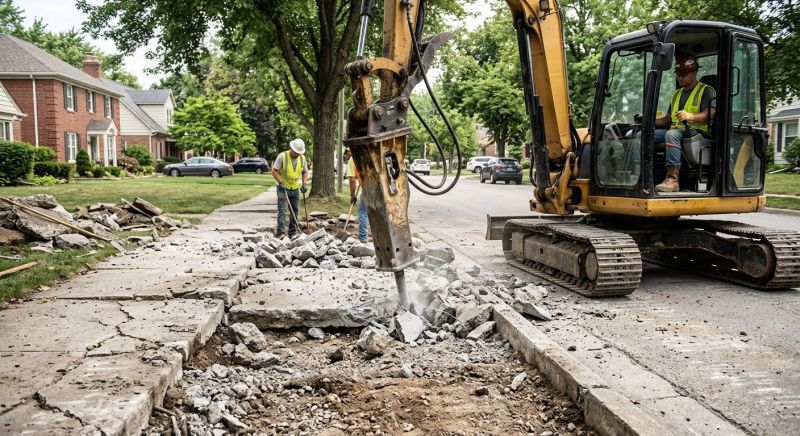 Sidewalk Demolition in Bergen County, NJ