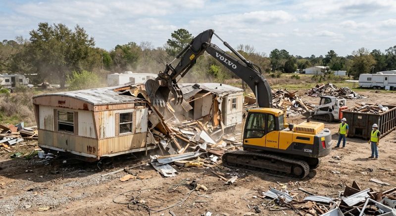Trailer Home Demolition in Houston, TX